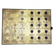 Полный набор 27 монет в альбоме с игрой картой магазин сокровищ пятерочка