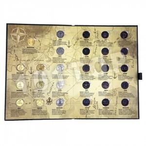 Полный набор 27 монет в альбоме с игрой картой магазин сокровищ пятерочка